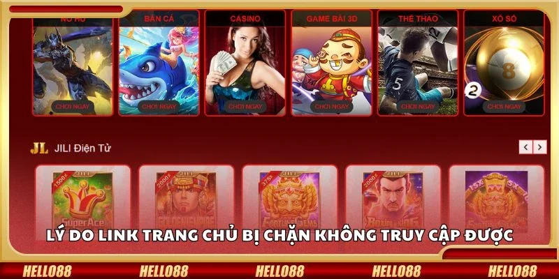 Lý do link trang chủ bị chặn không truy cập được