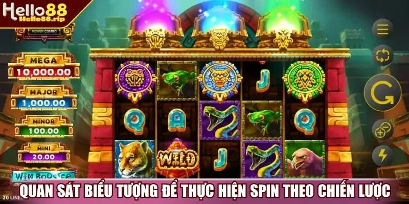 Quan sát biểu tượng để thực hiện spin theo chiến lược